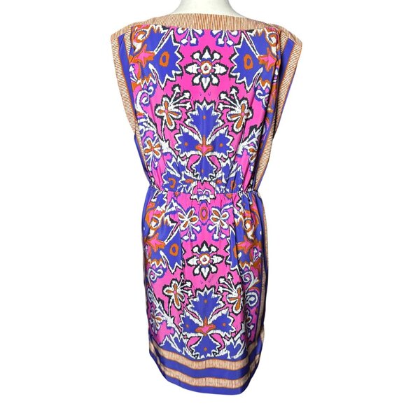NEW Ann Taylor LOFT Womens Size S Boho Tribal Pink Purple Scarf Print Mini Dress - Picture 5 of 10